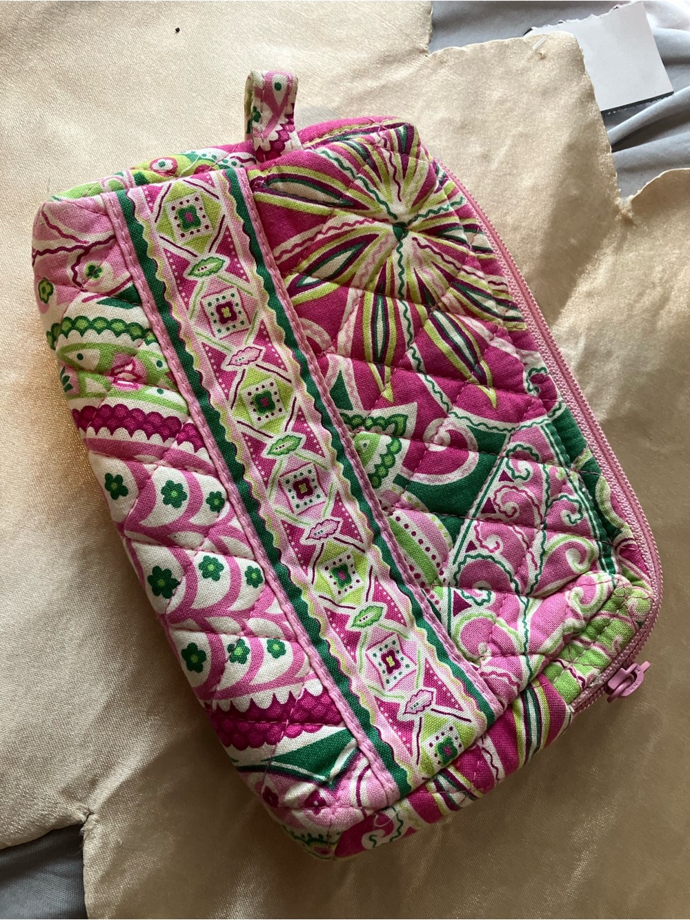 Vera Bradley Pinwheel Pink 2008 Lined Cosmetic Bag